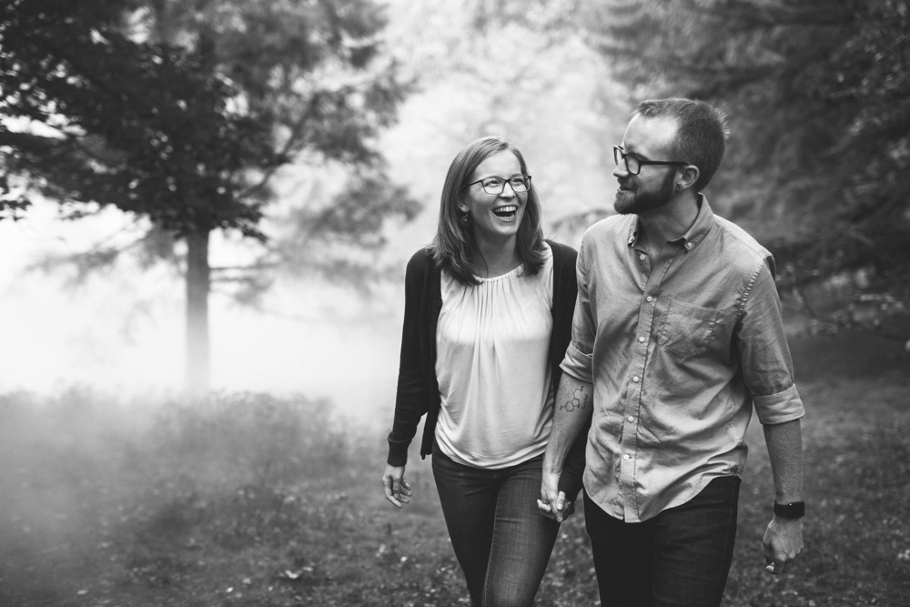 foggy engagement session