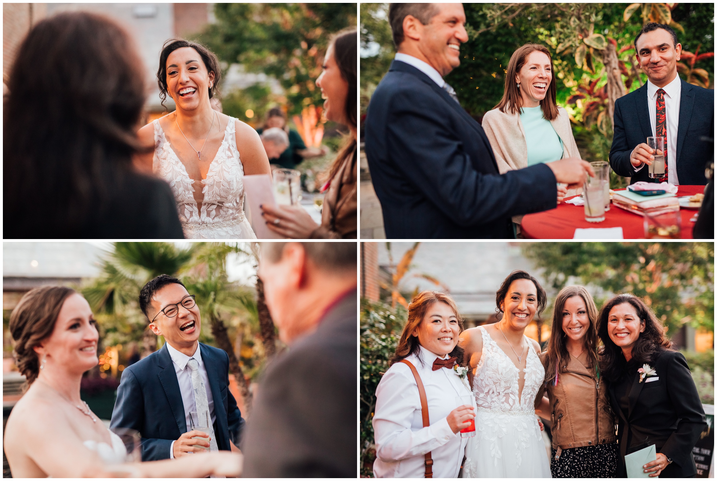 Outdoor wedding cocktail hour at New England Botanic Garden at Tower Hill in Massachusetts
