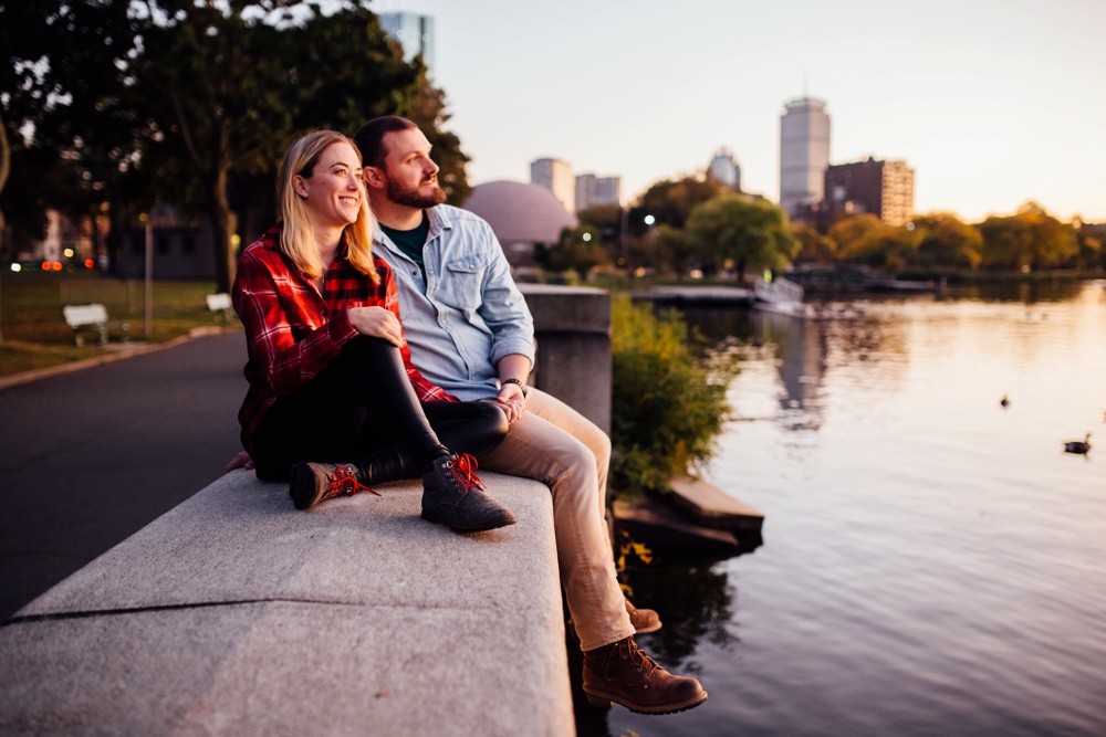 Charles River esplanade engagement session