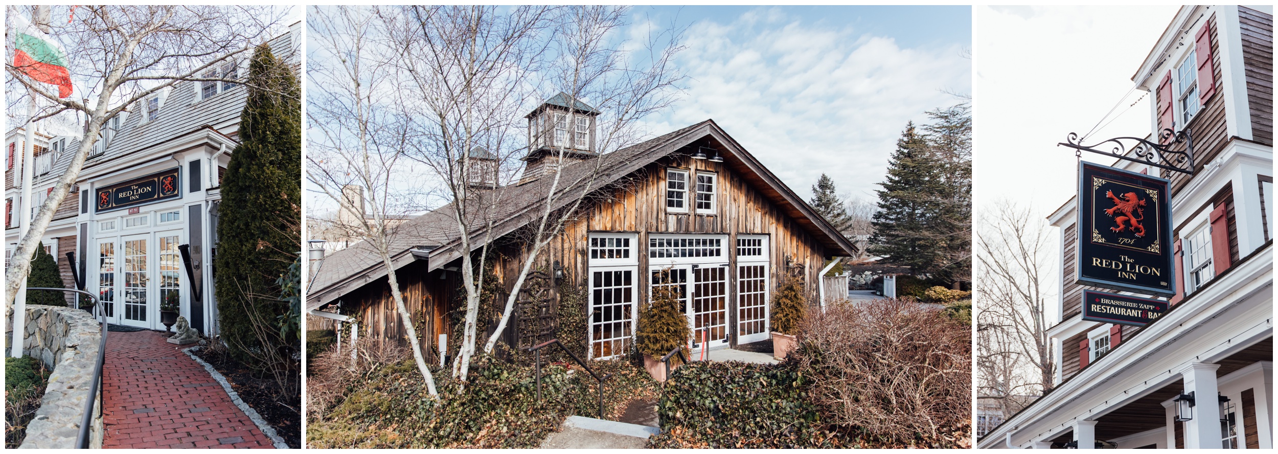 Barn reception building at Red Lion Inn in Cohasset MA winter wedding venue
