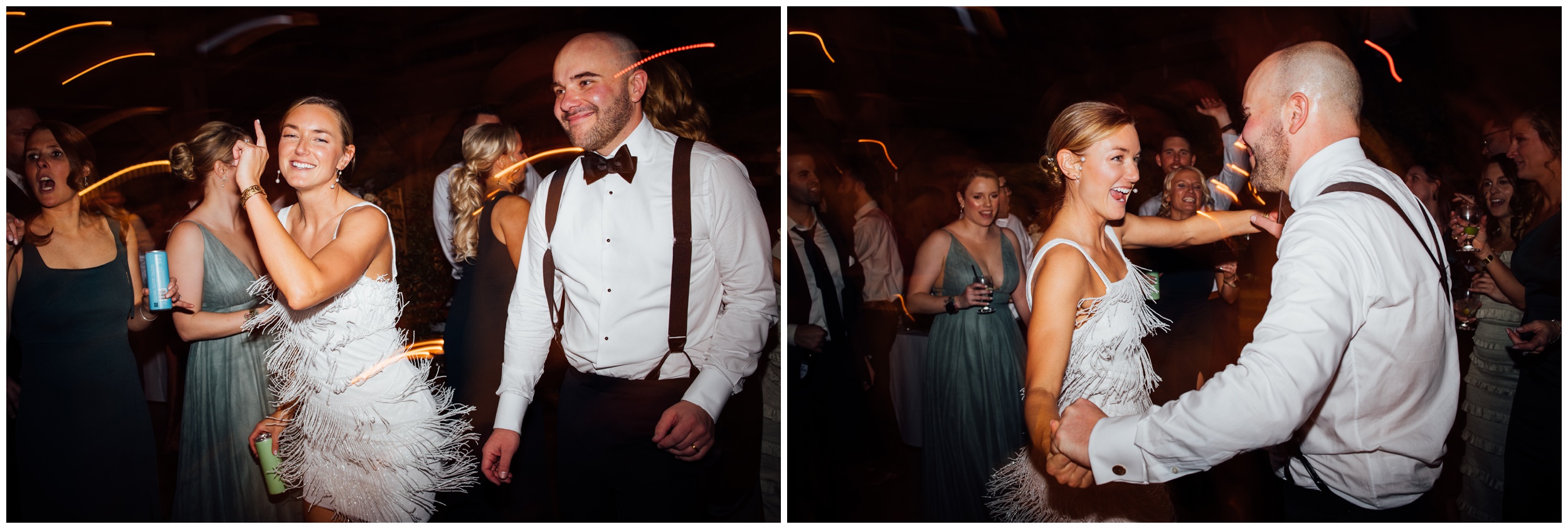 bride and groom dancing shots using direct flash and shutter drag at red lion inn cohasset ma 